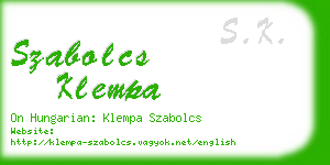 szabolcs klempa business card